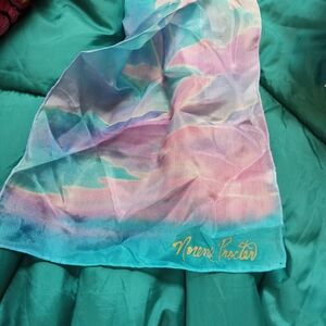 Norene Procter Pastel Ombre Silk Scarf, Canadian Artist